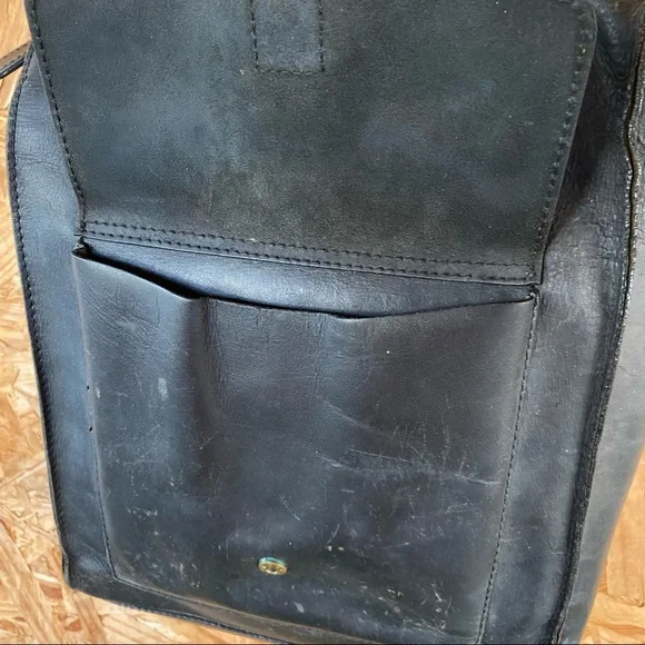 Asos black square leather backpack purse medium - Picture 5 of 10